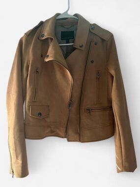 Banana Republic Women's Camel Brown faux Leather Moto Jacket